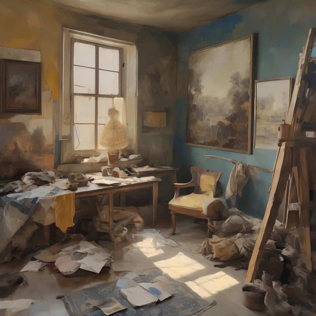 αποδίδεται η καλλιτεχνική εξέλιξη στη σύγχρονη τέχνη σε ένα παλιό ταλέντο με καμβά και ζωγραφικά έργα.